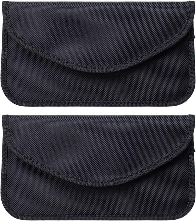 leechio 2 PCS Faraday Bags for Phones, Faraday Bag Pouch Shield Cage Wallet Phones, Anti-tracking Anti Theft Car Protection Signal, Signal Blocker Pouch Case Bag Handset Function Bags (Black) - Image 1